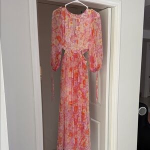 Maje Pink and Yellow Floral Dress